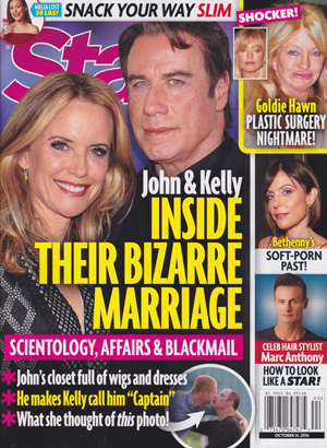 Illustration for article titled This Week In Tabloids: John Travolta and Kelly Preston's Marriage Is 'Bizarre,' But It's Also Fine